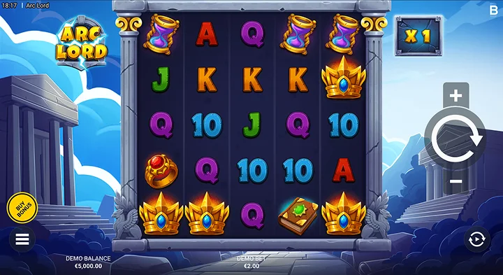 A maga a játék 5x5-ös rácson az Arc Lordban